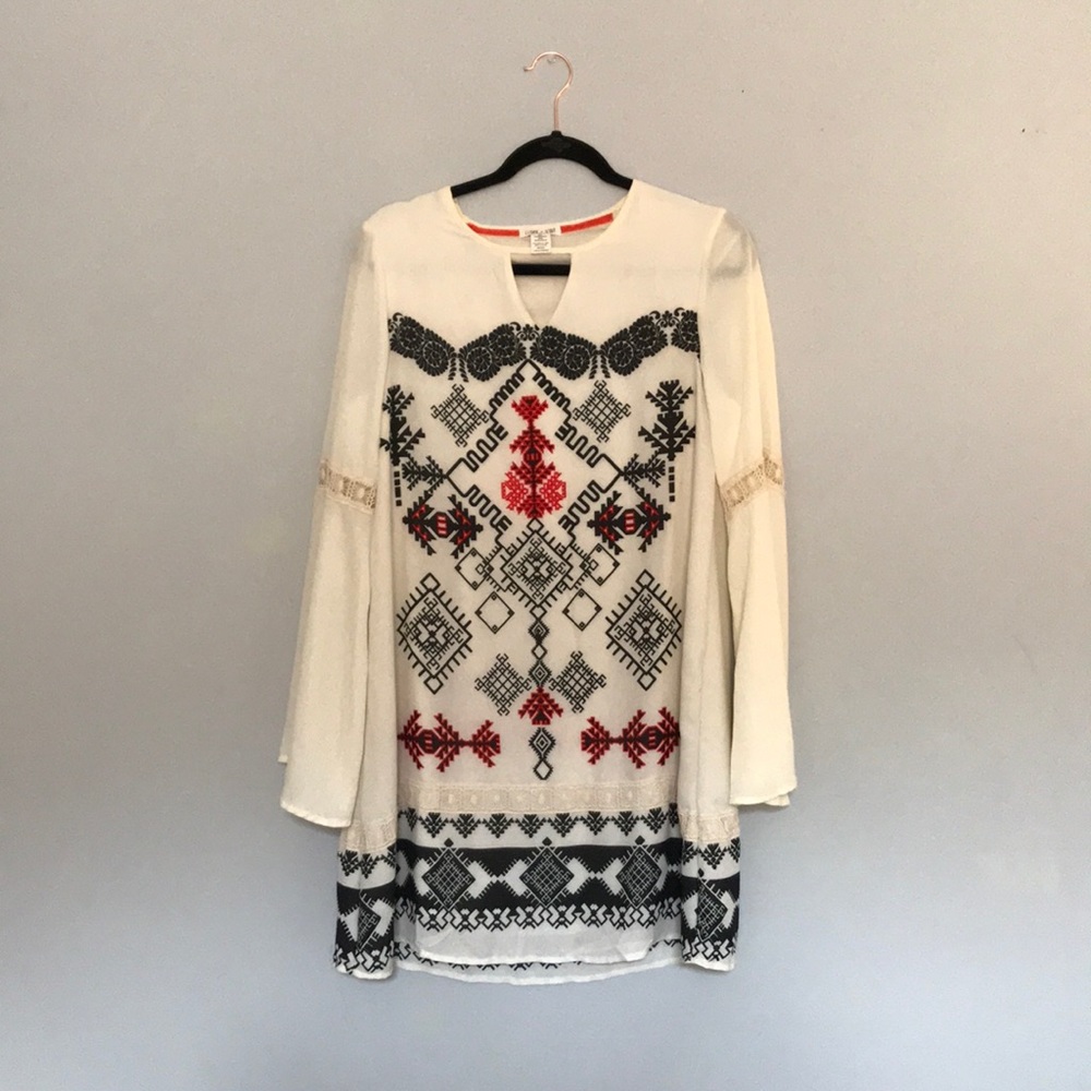 White Aztec Dress